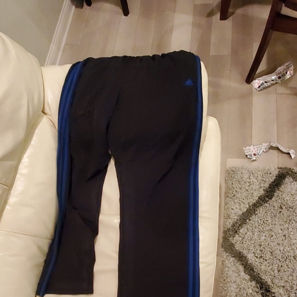 Blue stripe on black sweat pants